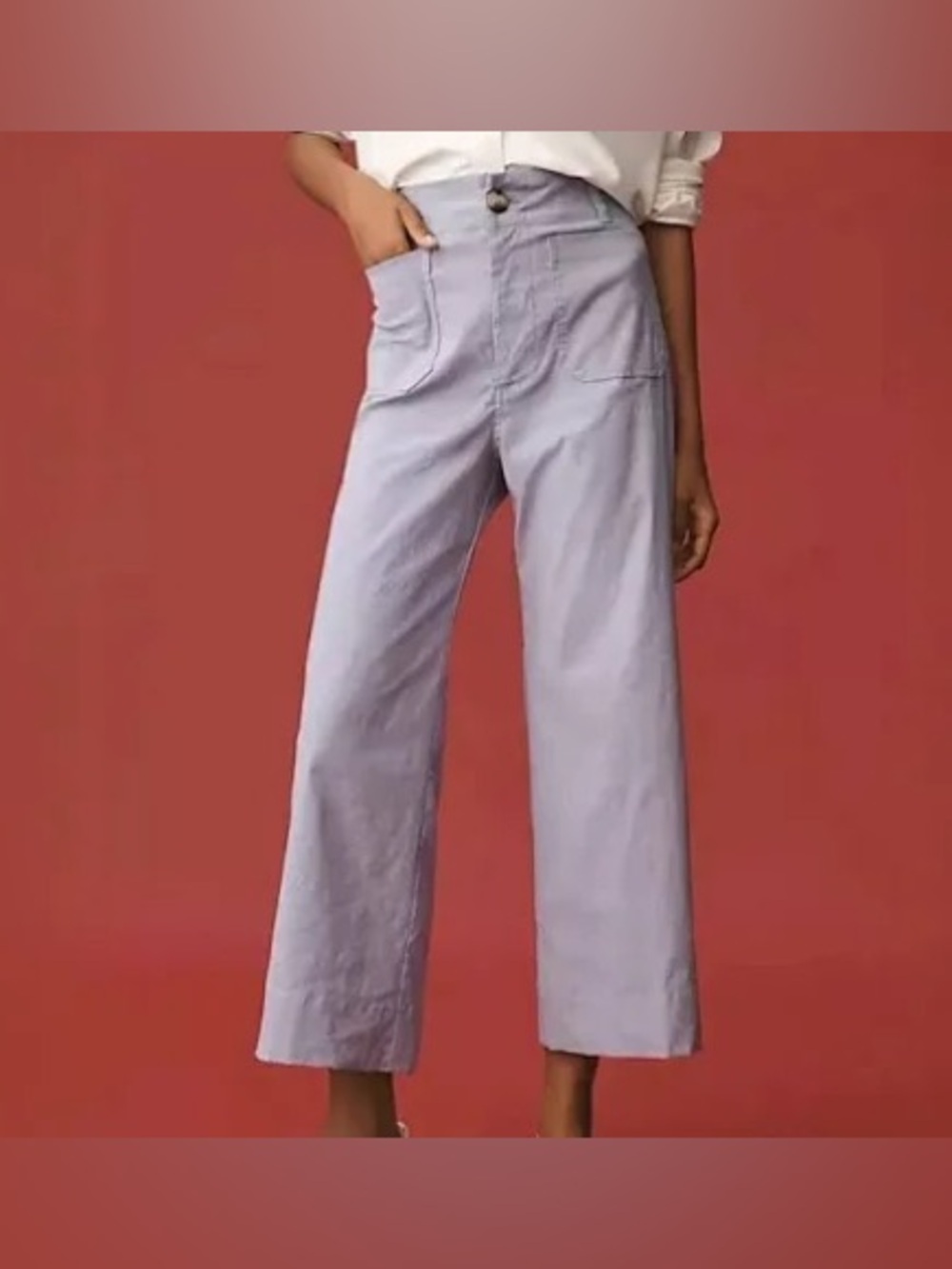 Maeve Anthropologie Colette Cropped Wide Leg Pants 30